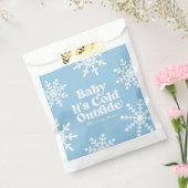 Baby Het is koud buiten blauw sneeuwvlok Baby show Bedankzakje (Gezegeld)
