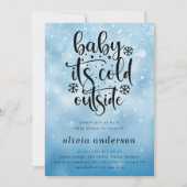 Baby Het is koud buiten blauw sneeuwvlok Baby show Kaart (Voorkant)