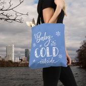 Baby Het is koud buiten blauw Tote Bag