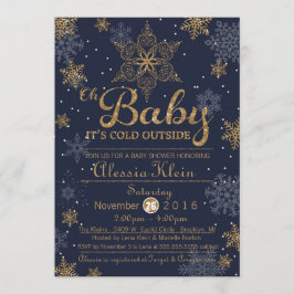 Baby Het is koud buiten, blauwe jongen Shower Invi Kaart