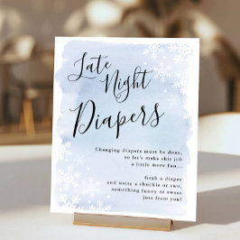 Baby Het is koud buiten blauwe late night luiers Poster