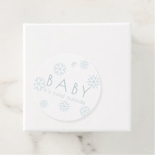 Baby Het is koud buiten blauwe sneeuwvlokken Dank Bedankjes Labels