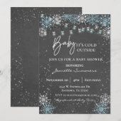 Baby Het is koud buiten Blauwe Snowflake Mason Jar Kaart (Voorkant / Achterkant)