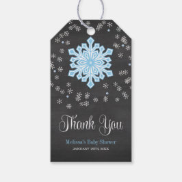 Baby Het is Koud Buiten Blauwe Snowflakes Baby sho Cadeaulabel