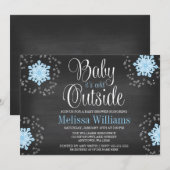 Baby Het is Koud Buiten Blauwe Snowflakes Baby sho Kaart (Voorkant / Achterkant)