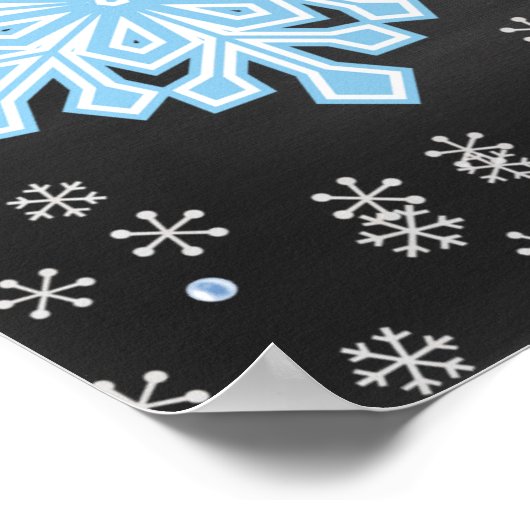 Baby Het is Koud Buiten Blauwe Snowflakes Baby sho Poster (Hoek)
