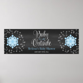 Baby Het is Koud Buiten Blauwe Snowflakes Baby sho Poster