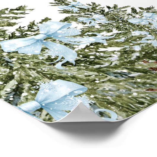 Baby het is koud buiten Blauwe strik Baby Shower W Poster (Hoek)