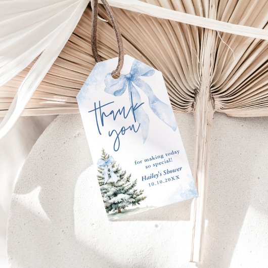Baby het is koud buiten Blauwe Strik Winter Baby B Cadeaulabel