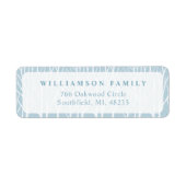 Baby Het is koud buiten Blauwe Winter Kerstberk Etiket (Voorkant)