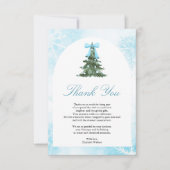 Baby Het is koud buiten Blue Bow Baby shower Bedankkaart (Voorkant)