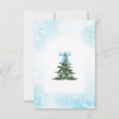 Baby Het is koud buiten Blue Bow Baby shower Bedankkaart (Achterkant)