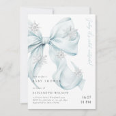 Baby Het is koud buiten Blue Bow Baby shower Kaart (Voorkant)