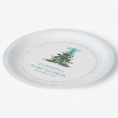 Baby Het is koud buiten Blue Bow Baby shower Papieren Bordje (Gekanteld)