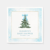 Baby Het is koud buiten Blue Bow Baby shower Servet (Voorkant)