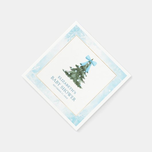 Baby Het is koud buiten Blue Bow Baby shower Servet (Hoek)