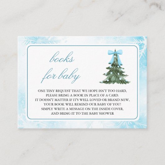 Baby Het is koud buiten Blue Bow Book Request Informatiekaartje (Voorkant)