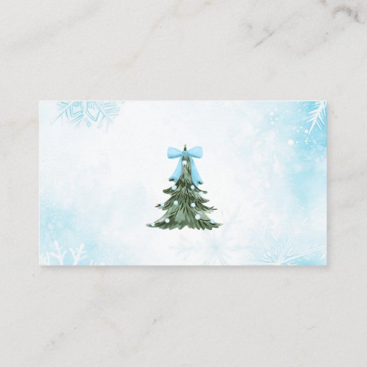 Baby Het is koud buiten Blue Bow Luier Raffle Informatiekaartje (Achterkant)