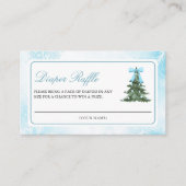 Baby Het is koud buiten Blue Bow Luier Raffle Informatiekaartje (Voorkant)