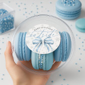 Baby Het is koud buiten Blue Bow Winter Baby Ronde Sticker