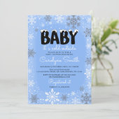 Baby Het is koud buiten Blue Boy Baby shower Kaart (Staand voorkant)