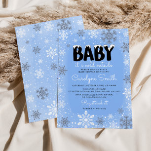 Baby Het is koud buiten Blue Boy Baby shower Kaart