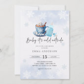 Baby Het is koud buiten Blue Boy Baby shower Kaart (Voorkant)