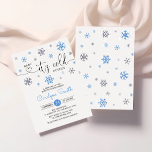 Baby het is koud buiten Blue Snowflake Baby shower Kaart