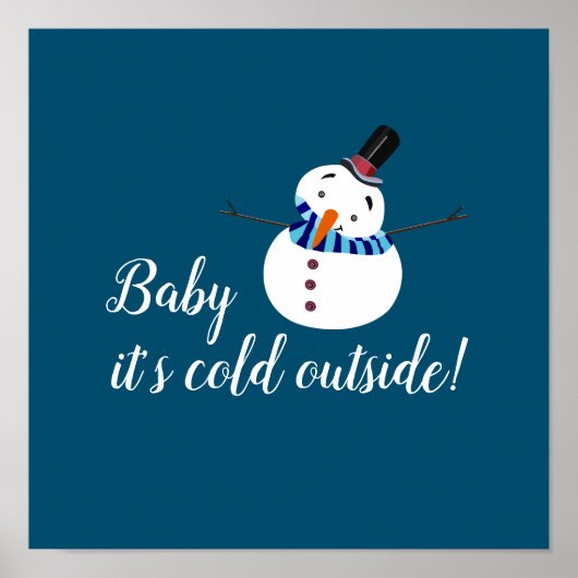 Baby Het is koud buiten, Blue Snowman Poster (Voorkant)
