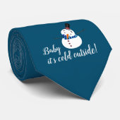 Baby Het is koud buiten, Blue Snowman Stropdas (Opgerold)
