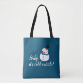 Baby Het is koud buiten, Blue Snowman Tote Bag (Voorkant)