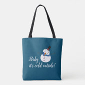 Baby Het is koud buiten, Blue Snowman Tote Bag (Achterkant)