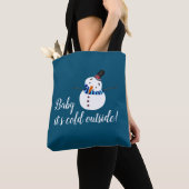 Baby Het is koud buiten, Blue Snowman Tote Bag (Dichtbij)