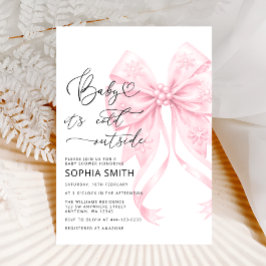Baby het is koud buiten Blush Pink Bow Baby shower Kaart