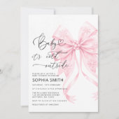 Baby het is koud buiten Blush Pink Bow Baby shower Kaart (Voorkant)