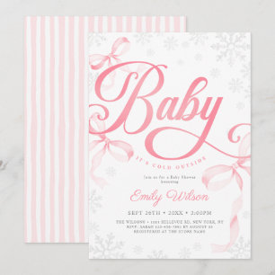 Baby het is koud buiten Blush Roze Meisje Baby Bor Kaart