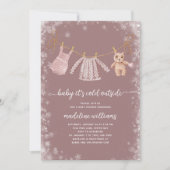 Baby Het is koud buiten Boho Girl Baby shower Kaart (Voorkant)