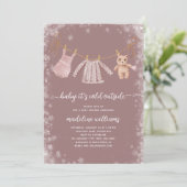 Baby Het is koud buiten Boho Girl Baby shower Kaart (Staand voorkant)