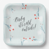 "Baby het is koud buiten!" Bord WinterBaby shower (Voorkant)