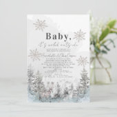 Baby Het is Koud Buiten Bos Baby shower per post Kaart (Staand voorkant)