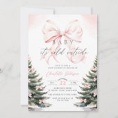 Baby Het is koud buiten Bow Baby shower Kaart (Voorkant)