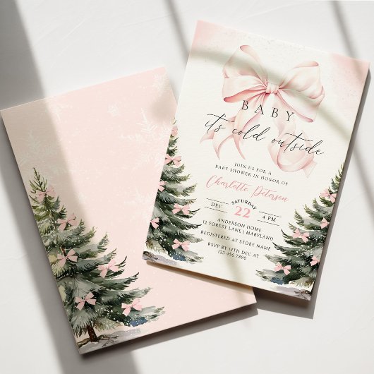 Baby Het is koud buiten Bow Baby shower Kaart