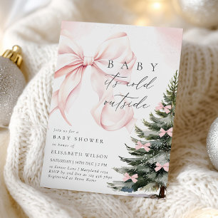 Baby Het is koud buiten Bow Baby shower Kaart