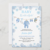 Baby Het is koud buiten Boy Baby shower Blue Winte Kaart (Voorkant)