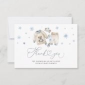 Baby Het is koud buiten Boy Baby shower Dank u Kaart (Voorkant)