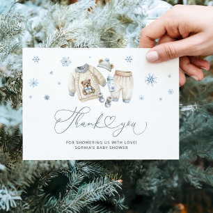 Baby Het is koud buiten Boy Baby shower Dank u Kaart