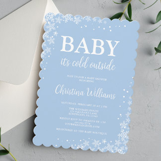 Baby Het is koud buiten Boy Baby shower Invitation Kaart
