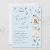Baby het is koud buiten Boy Baby shower Kaart (Voorkant)