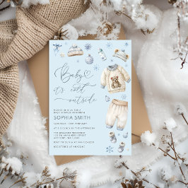 Baby het is koud buiten Boy Baby shower Kaart