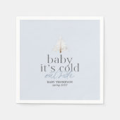 Baby Het is koud buiten Boy Blue Baby shower Servet (Voorkant)